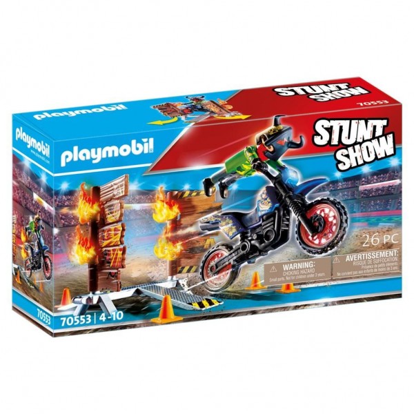PLAYMOBIL Stunt Show Motor met vuurmuur (70553)