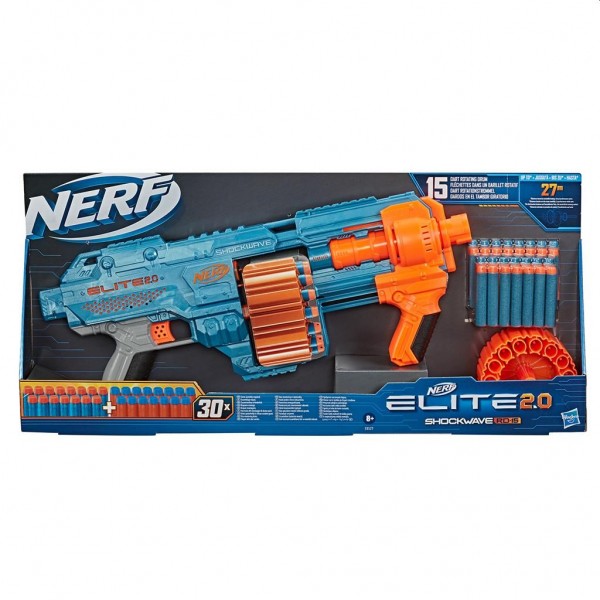 NERF blaster Elite 2.0 Shockwave RD 15 blauw/oranje 31 delig