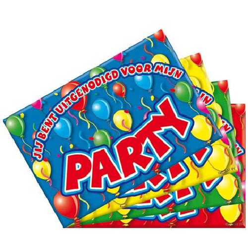 Uitnodigingen Party 8 Stuks