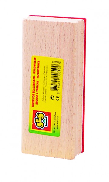SES Creative bordenwisser hout 12 x 5,5 cm blank/rood
