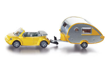 1629 Siku VW Beetle met caravan
