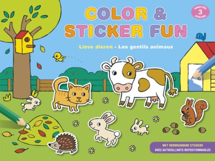 Color en Sticker fun Lieve Dieren (3 jaar)