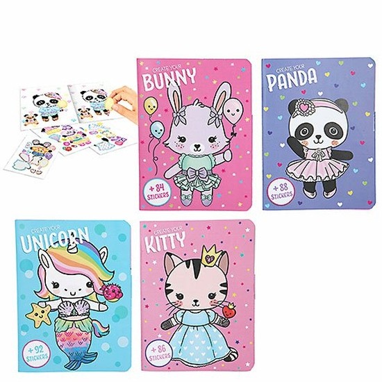 Kleurboek Dress Up Your Kitty, Panda, Unicorn or Bunny