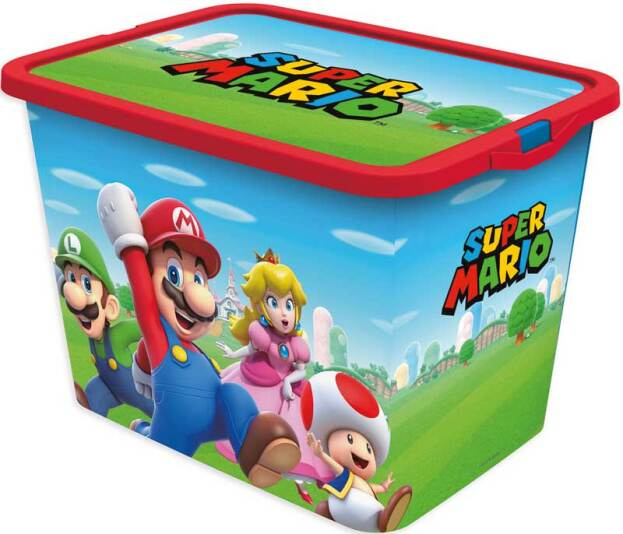 Stor opbergbox Super Mario 23 liter groen/blauw/rood