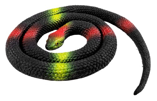 Boland python junior 75 cm rubber zwart/groen/rood