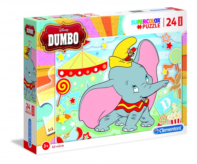 Clementoni supercolor Dumbo legpuzzel 24 stukjes