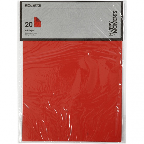 Creotime structuurpapier 21 x 29,7 cm 20 stuks rood