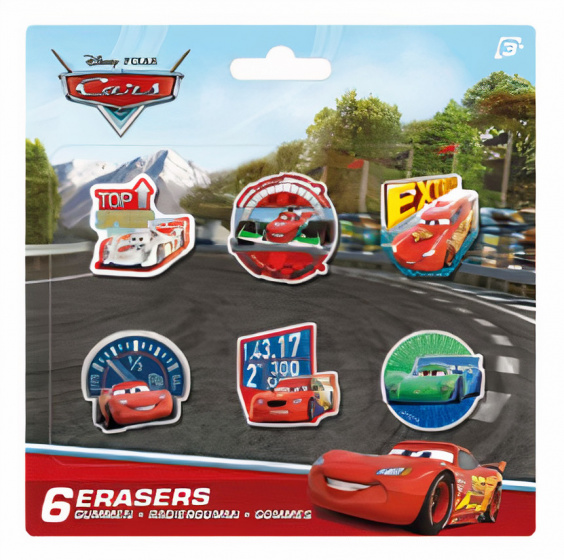 Disney gum Cars rubber rood 6 stuks