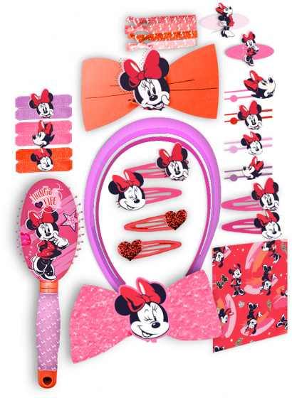 Disney haaraccessoires Minnie Mouse meisjes roze/paars 22 delig