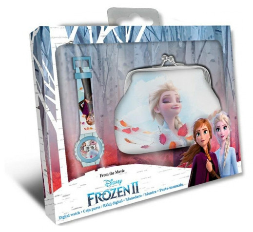 Disney horloge en portemonnee Frozen II 22 cm wit 2 delig