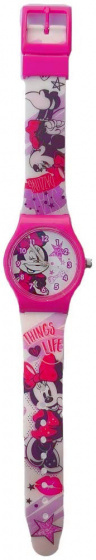 Disney horloge in blik Minnie Mouse meisjes 23 cm roze/wit