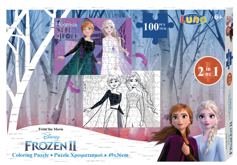 Luna kleurplaat en puzzel Frozen II 49 cm karton 100 stuks