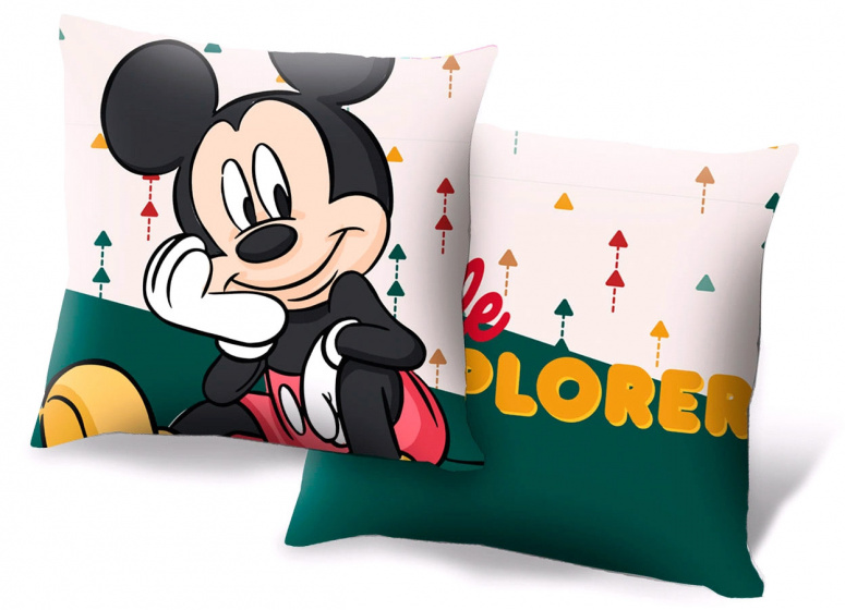 Disney kussen Mickey Mouse junior 40 cm polyester wit/groen