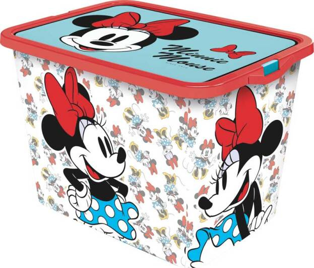 Stor opbergbox Minnie Mouse 23 liter wit/rood