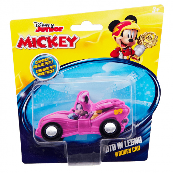 Disney racewagen Minnie Mouse 15 cm hout roze