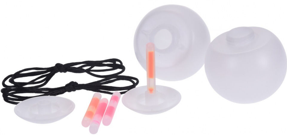 Free and Easy spin bal glow in the dark oranje/roze 6 delig
