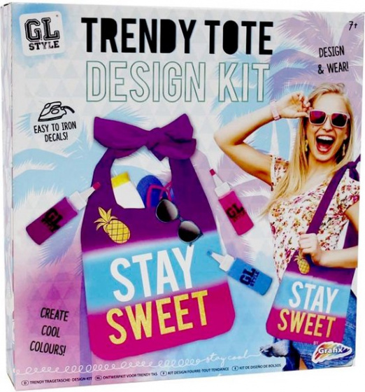 Grafix tassenset GL Style meisjes textiel paars/blauw/roze 5 delig