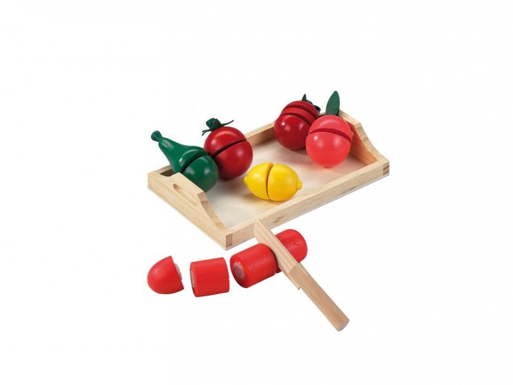 Happy People houten speelgoedeten groenten en fruit 8 delig