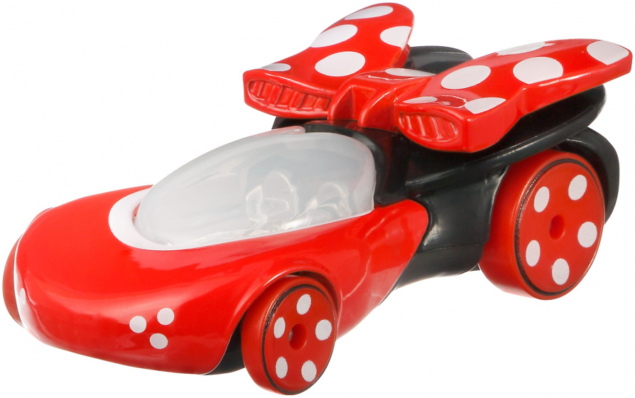 Hot Wheels auto Disney Minnie Mouse 6,2 cm staal zwart/rood