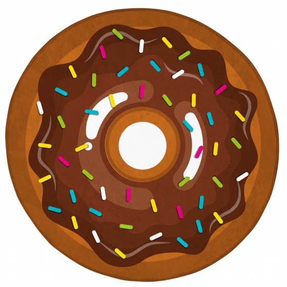 ACHOKA vloerkleed donut 75 cm bruin