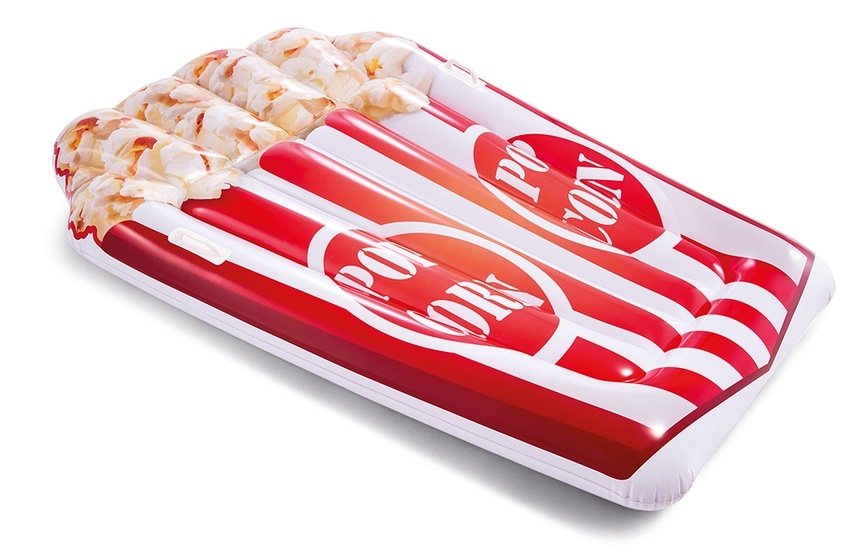 Intex luchtbed Popcornmat 178 x 124 cm rood/wit