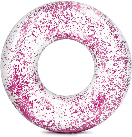 Intex zwemband met glitters 107 x 30 cm vinyl roze/transparant