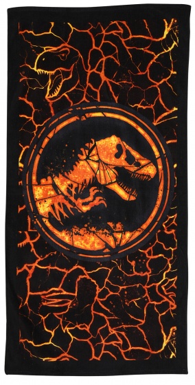 Jurassic World badlaken zwart/oranje unisex 70 x 140 cm