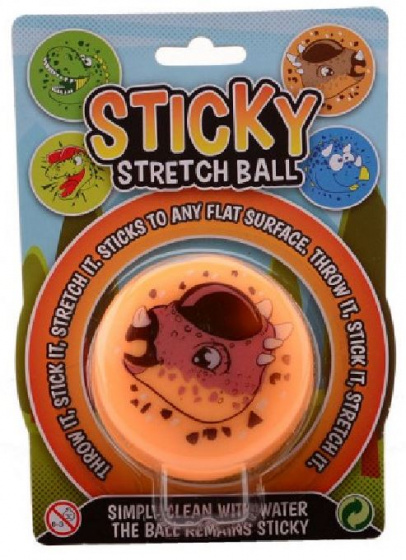 Johntoy Sticky stretch bal dino junior oranje