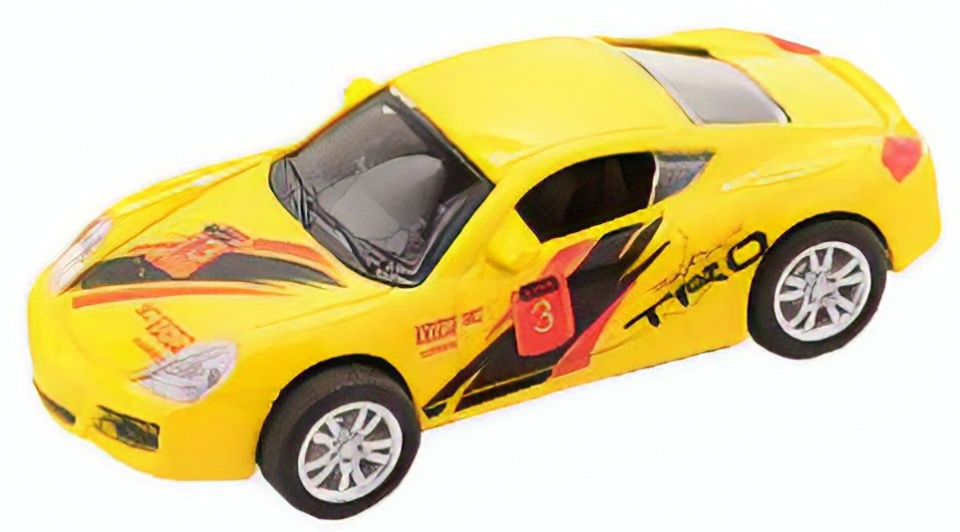 Johntoy Super Cars 3TRO die cast auto geel 10 cm