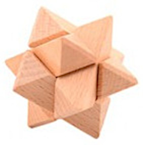 Johntoy puzzel hersenkraker 4,5 cm hout blank (C)