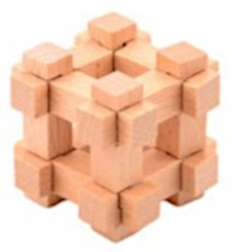 Johntoy puzzel hersenkraker 4,5 cm hout blank (D)