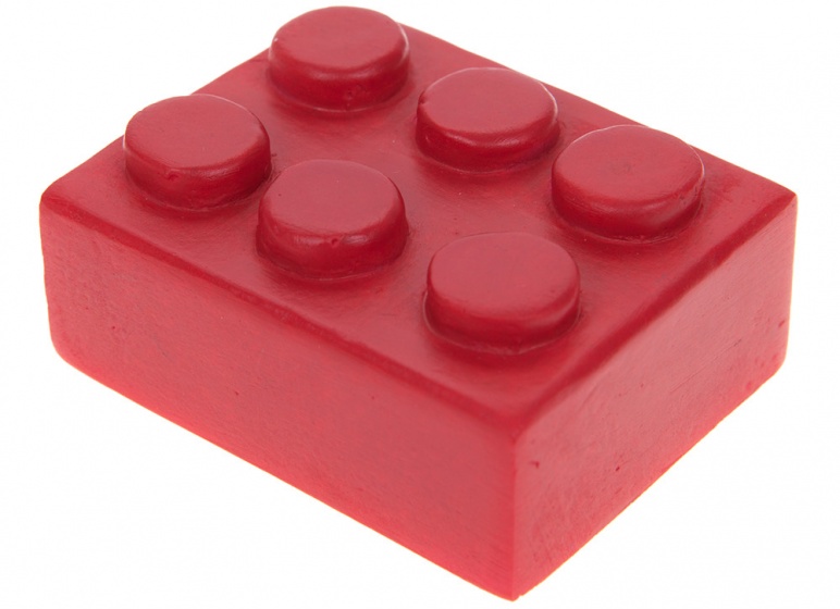 Kamparo mini legosteentje beeldje 5x4x3 cm rood