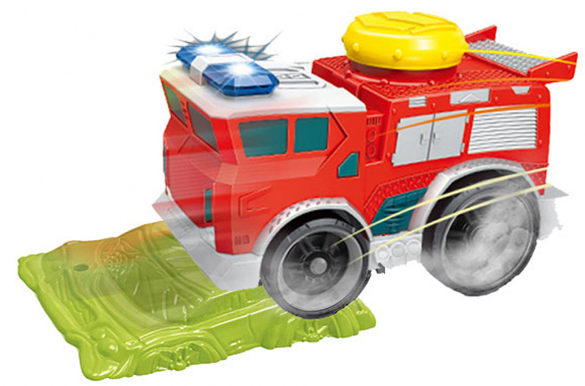 Luna speelgoedauto Power brandweer 23 x 10 cm groen/rood 2 delig
