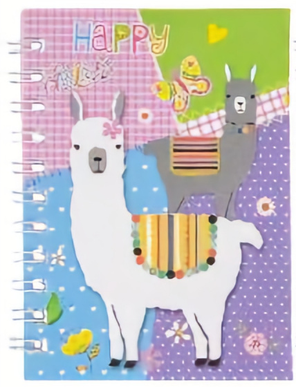 LG Imports notitieboekje alpaca regenboog 8 x 10 cm papier roze