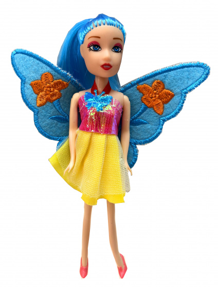 LG Imports tienerpop elf met vleugels meisjes 16 cm blauw