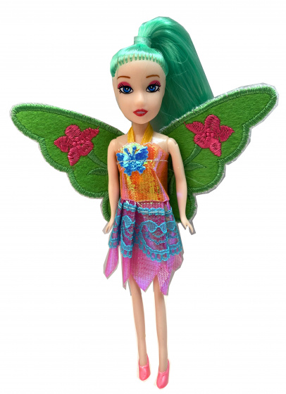 LG Imports tienerpop elf met vleugels meisjes 16 cm groen