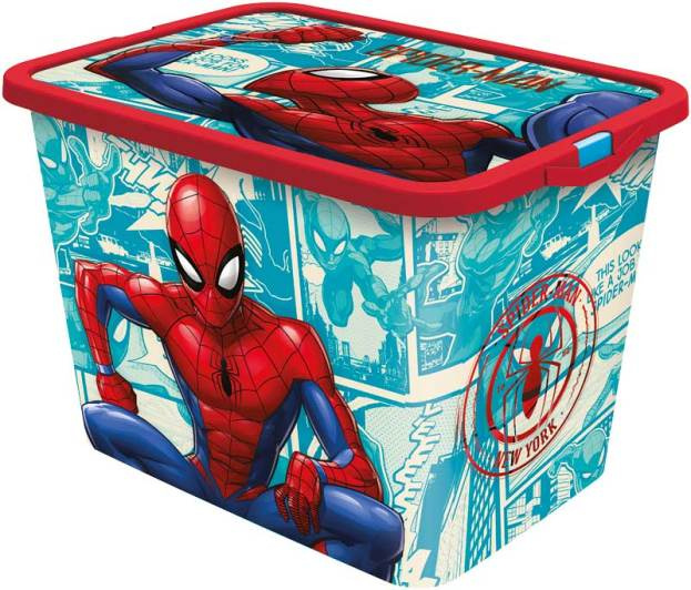 Stor opbergbox Spider Man 23 liter blauw/rood