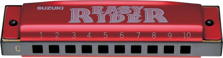 Suzuki mondharmonica Easy Rider 10 tonen C majeur rood