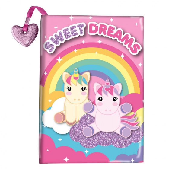 Sweet Dreams dagboek glitter eenhoorn A5 papier roze