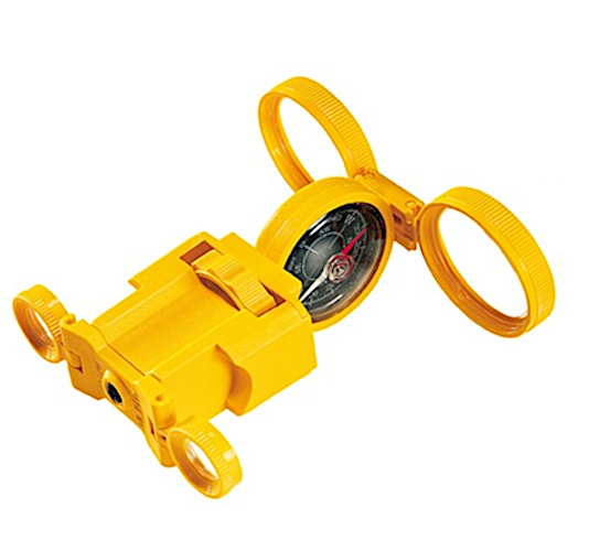 Safari multifunctioneel kompas Optic One junior 9 x 5 cm geel