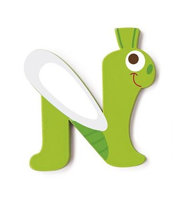 Scratch letter N libelle groen 5.5 cm