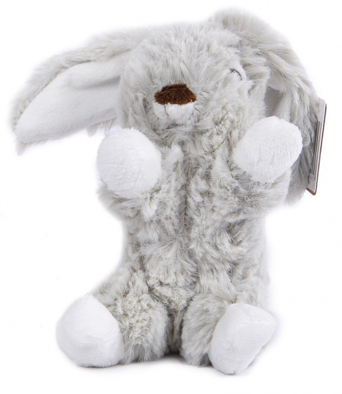Take Me Home knuffel konijn zittend 12 cm pluche grijs/wit