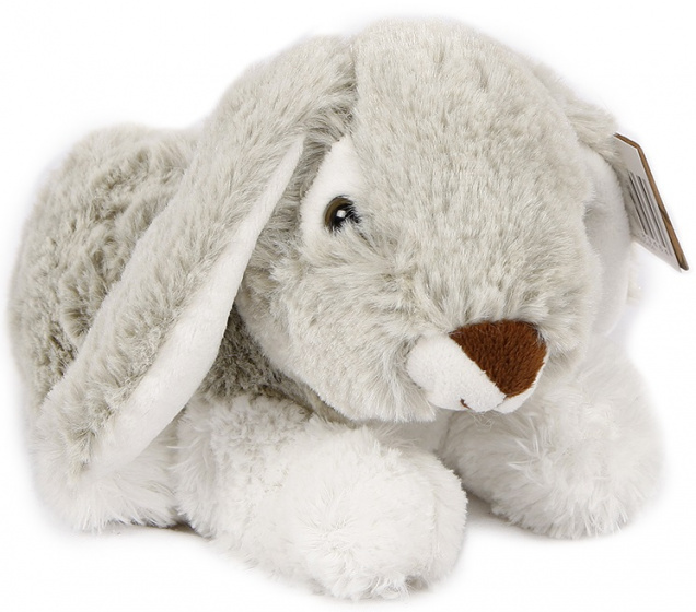 Take Me Home knuffel konijn liggend pluche 20 cm grijs/wit
