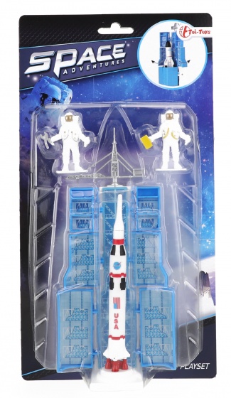 Toi Toys ruimte raket en astronauten 15 cm wit