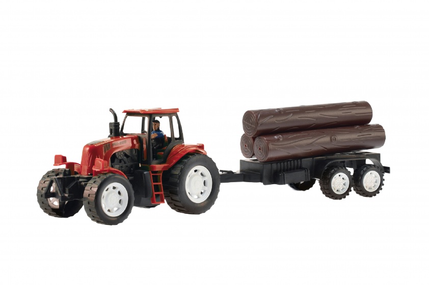 Toi Toys Tractor met Aanhanger rood 41 cm