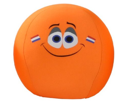 VDM anti stressbal holland smiley glimlach 15 cm oranje