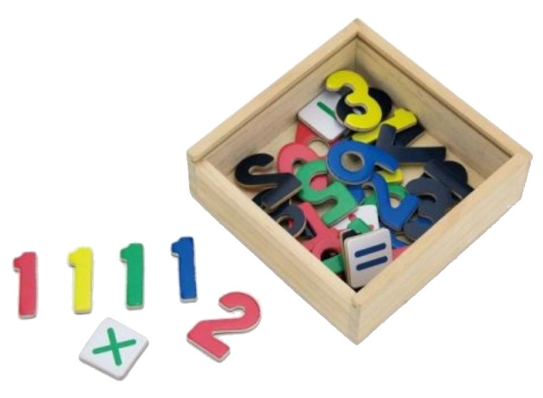Viga Toys houten cijfers met magneet 37 stuks