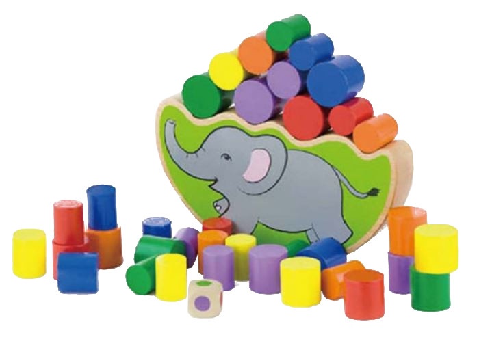 Viga Toys houten balansspel olifant 19,5 cm 25 delig