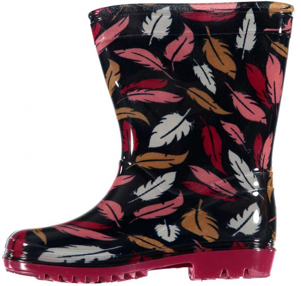XQ Footwear regenlaarzen Herfst junior zwart/roze maat 35