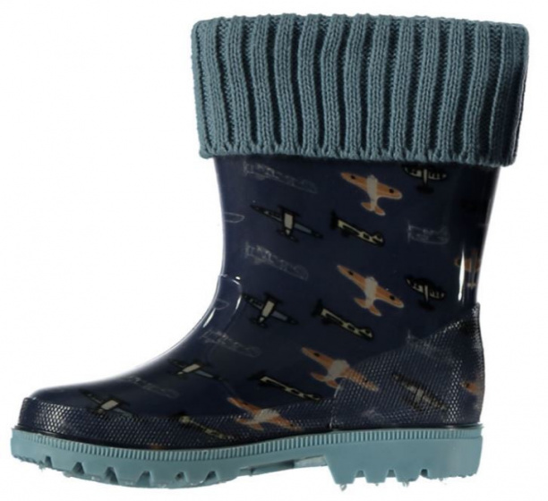 XQ Footwear regenlaarzen junior rubber/textiel blauw maat 25